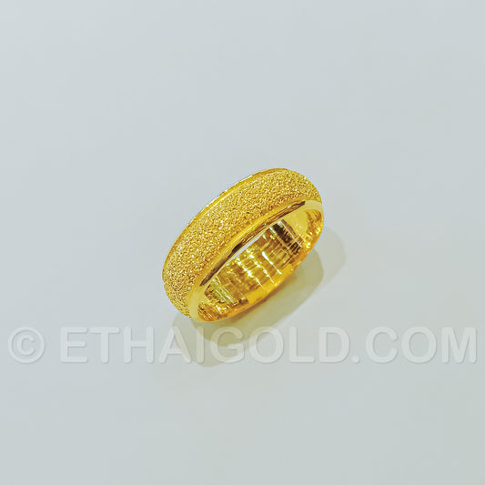 1 BAHT POLISHED SPARKLING SOLID DOMED WEDDING BAND RING IN 23K GOLD (ID: R0201B)